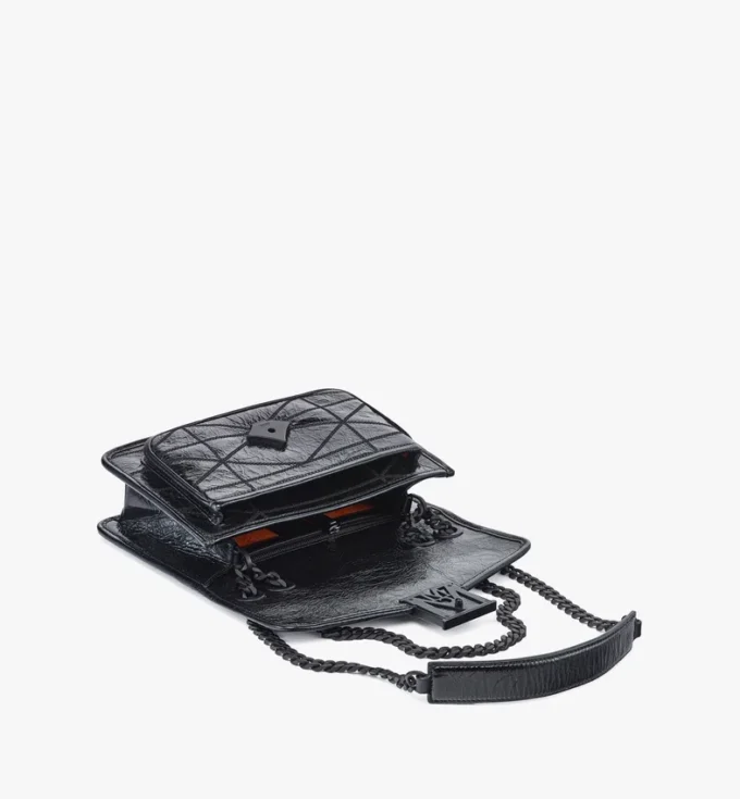 Travia Quilted Shoulder Bag in Crushed Leather Travia Quilted Shoulder Bag in Crushed Leather