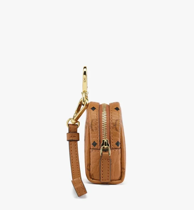 Wristlet Pet Litter Bag Holder in Monogram Print Leather