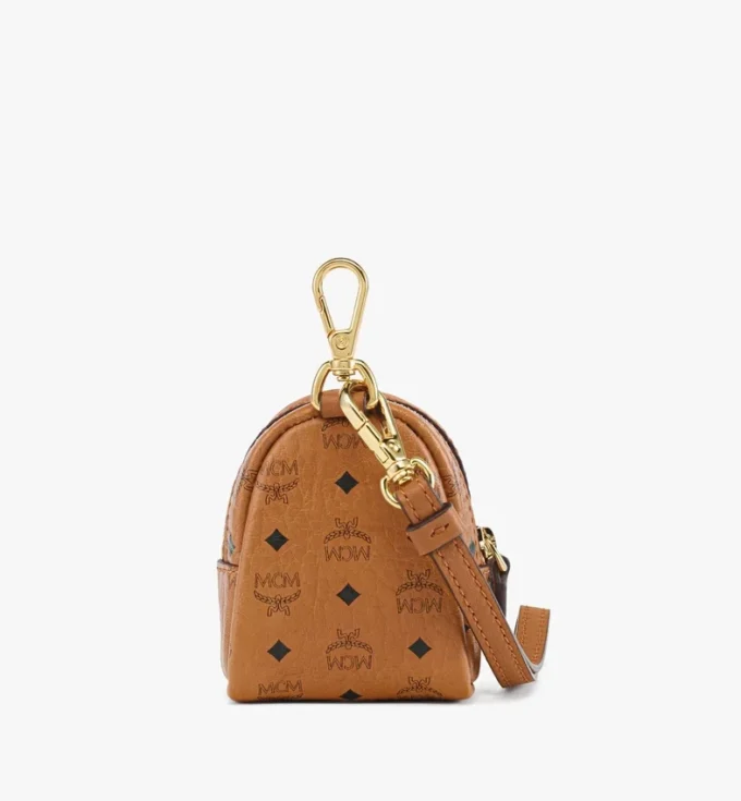 Wristlet Pet Litter Bag Holder in Monogram Print Leather