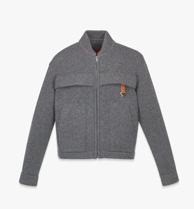 Zip Cardigan in Wool and Recycled Cashmere Zip Cardigan in Wool and Recycled Cashmere
