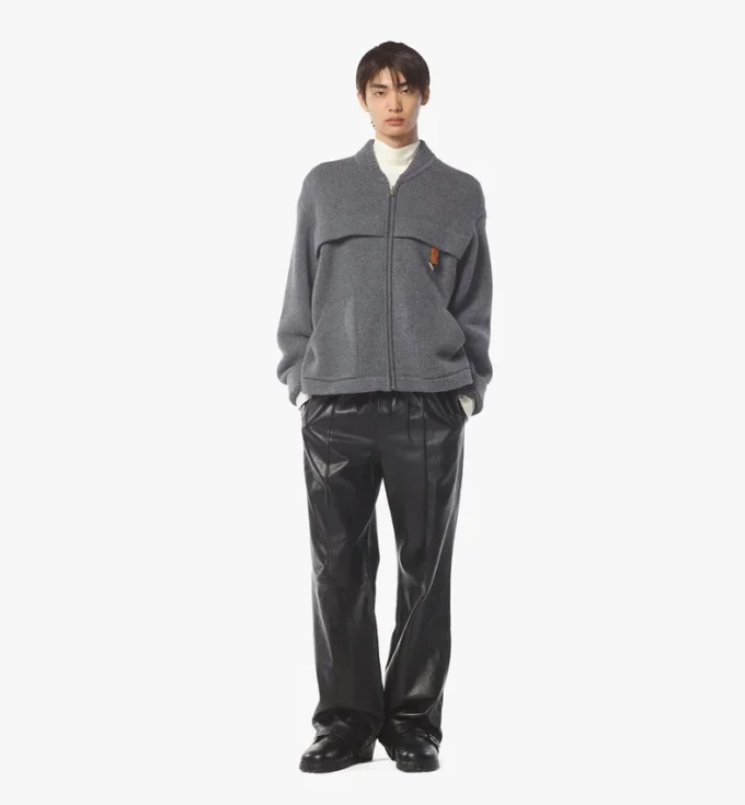 Zip Cardigan in Wool and Recycled Cashmere Zip Cardigan in Wool and Recycled Cashmere