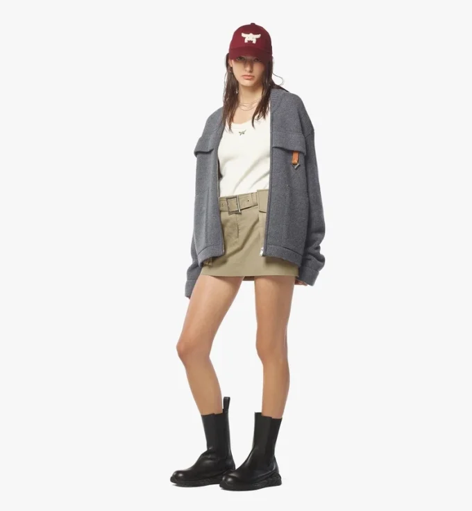 Zip Cardigan in Wool and Recycled Cashmere Zip Cardigan in Wool and Recycled Cashmere
