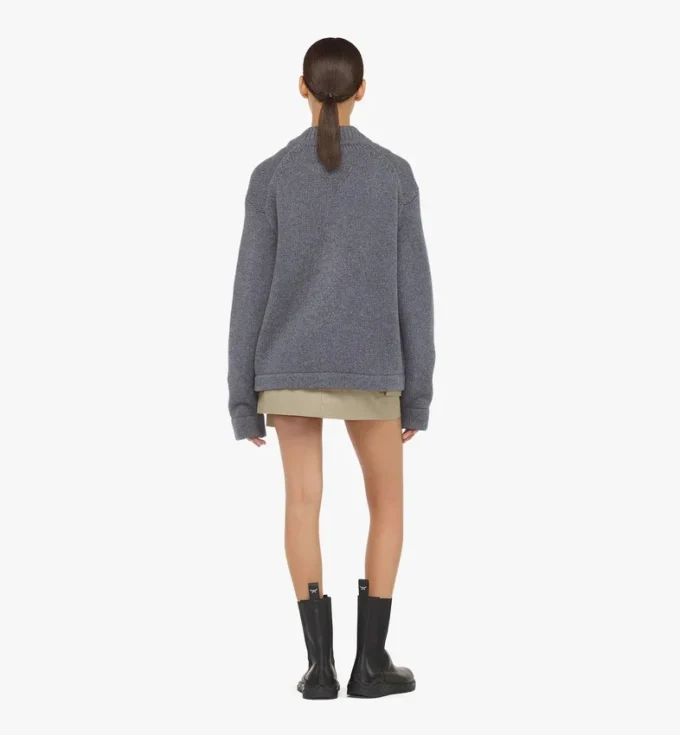 Zip Cardigan in Wool and Recycled Cashmere Zip Cardigan in Wool and Recycled Cashmere